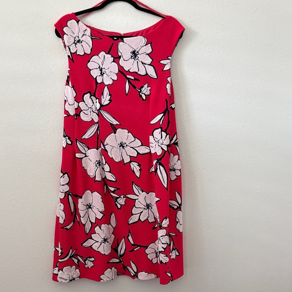 Jessica Howard Pink Floral Cap-Sleeve Midi Dress